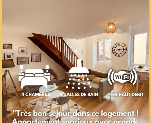 Saint-Roch - Badouillere - Chavanelle Apartment | Family-Friendly Bel Appart' Duplex with 4 Bedrooms