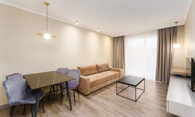 Miedzyzdroje Apartment | Bel Mare Apartment: Ideal for 5 with Parking & Family Perks