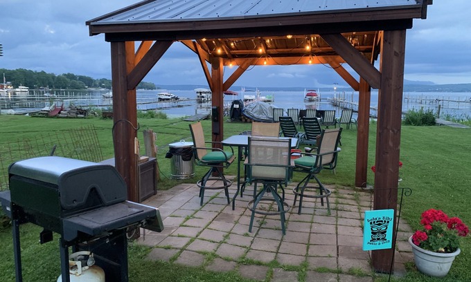 Bemus Point Cottage | Serene Chautauqua Lakefront Cottage with Dock & Spa Amenities