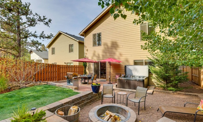 Old Farm District House | Relaxing Bend Getaway with Private Hot Tub & Patio