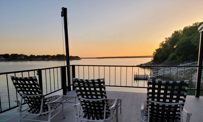 Lake Bridgeport House | Best Location! Private Dock, Arcade, Spectacular Views, Game Room, Media Room, Firepit! The Lookout