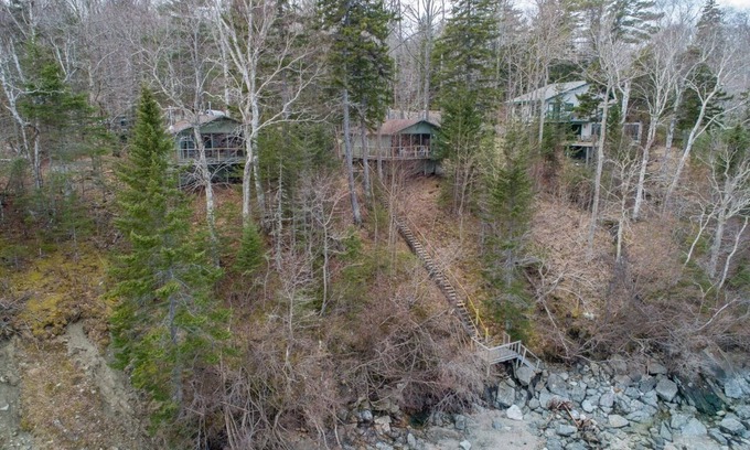 Salsbury Cove Ski Chalet | Cozy Birch Chalet at Shore Haven with Ocean & Lake Views