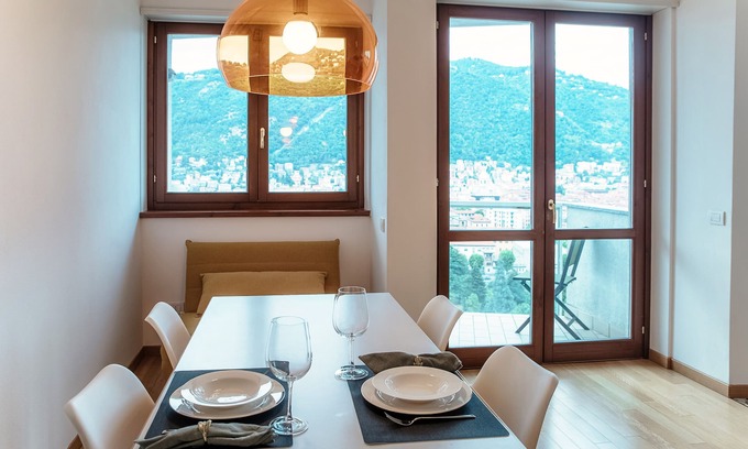 Como Apartment | Bird's Eye View: Enjoy Breakfast in a Family-Friendly Escape