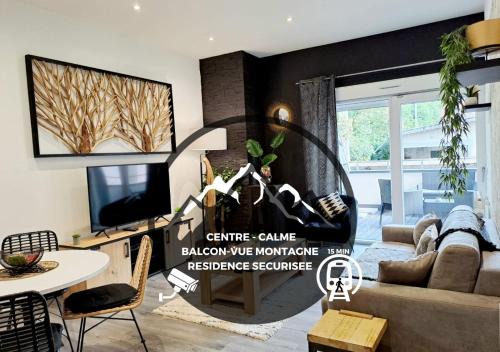 Cluses Apartment | Elegant Black&White Home with Balcony & Parking Options