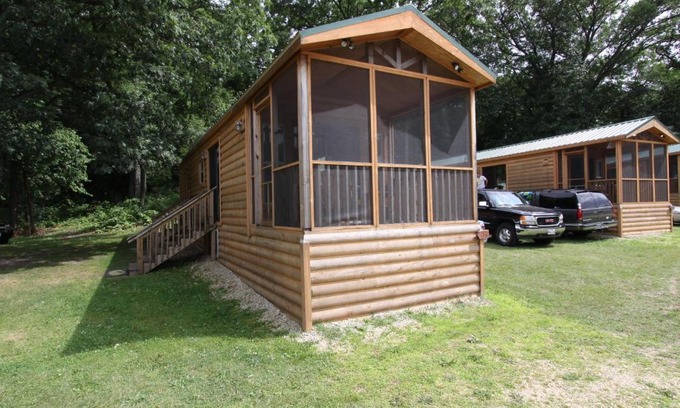 Milton Resort | Comfortable Blackhawk RV Campground Cabin with Pool Access