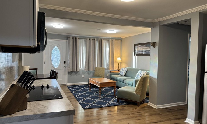 Cave Spring House | Delightful Blue House on the Creek - Top-Rated Family Stay