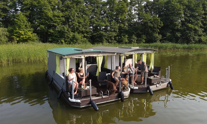 Priepert Boat Rental | Unforgettable Boat 'Priepert 2' with Covered Terrace Getaway