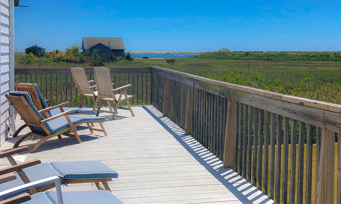 Mastic Beach House | Bohemian Escape with Breathtaking Bay Views & Pool Access