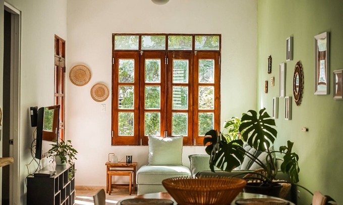 Puerta de Tierra Apartment | Cozy Boho Oasis Steps from the Beach with Family Amenities