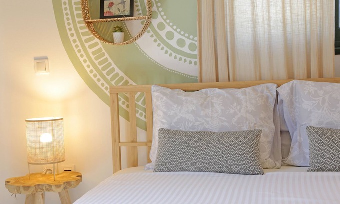 Aigio Apartment | Trendy Boho Studio with Pool and Oceanfront Terrace