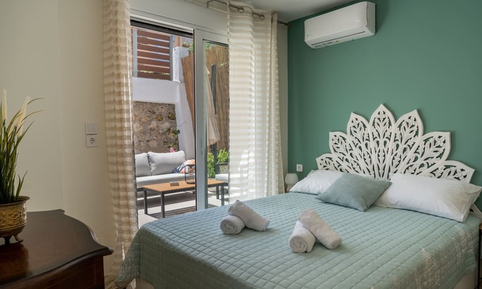 Halepa Apartment | Charming Boho Apartment in Historic Chania with Pool