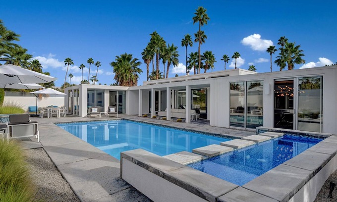 Twin Palms House | Experience Bond House - Architectural Twin Palms Retreat