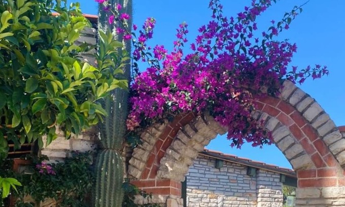 Bisceglie Apartment | Serene Bouganvillea Pool & Sea: Enjoy Hot Tub Bliss