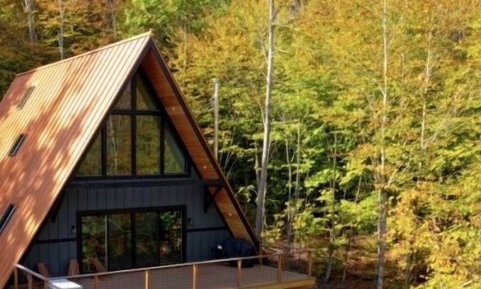 Ludlow House | New A-Frame Retreat with Lake Views between Okemo and Killington