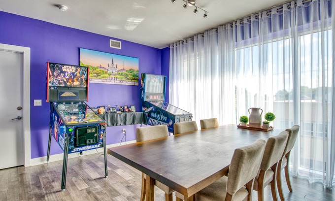 New Orleans Apartment | Stylish Pinball Penthouse of NOLA Near French Quarter