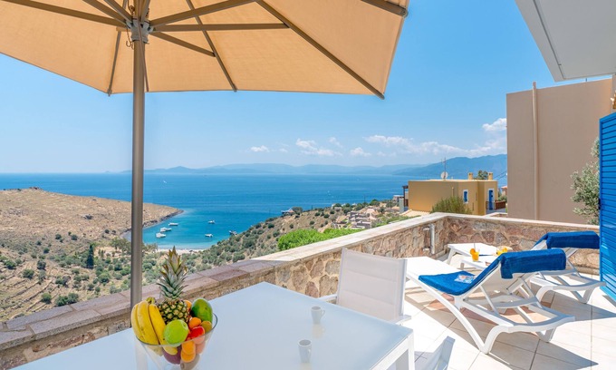 Kontos Villa | Modern Villa with Incredible Sea Views and Pool Access