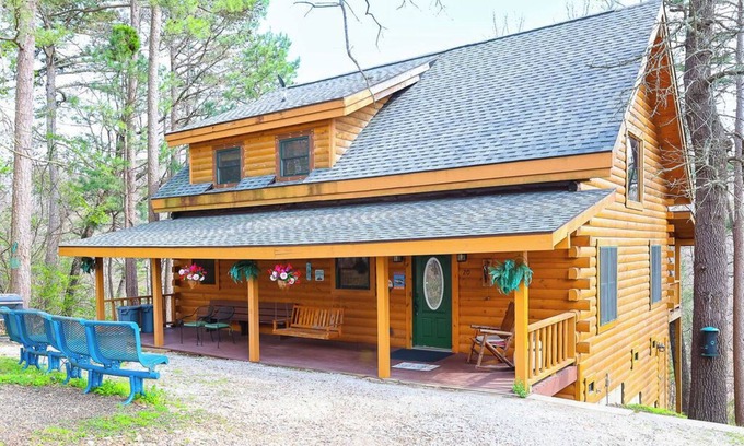 Blue Eye Cabin | Cozy Log Cabin Retreat Above Lake with Hot Tub & Spa