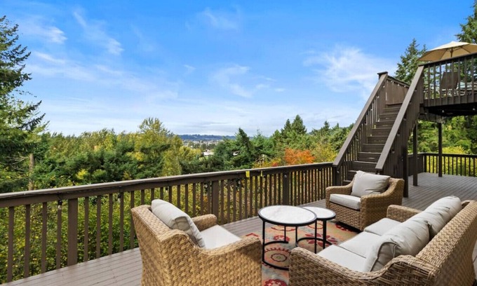 Bonney Lake House | Scenic Retreat: Game Room, Breakfast & Lake Views Await