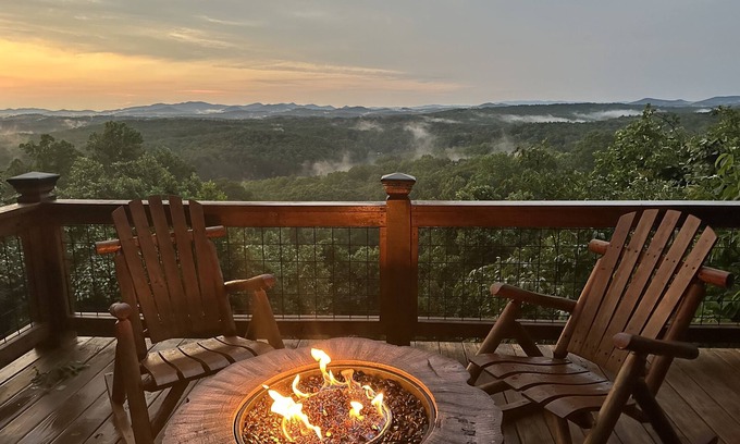 Morganton Cabin | Experience Long Range Views & Lake Blue Ridge Comfort