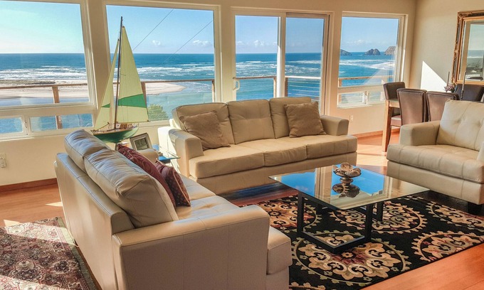 Netarts House | Serene Bay and Ocean Views with Spa & Pet-Friendly Options