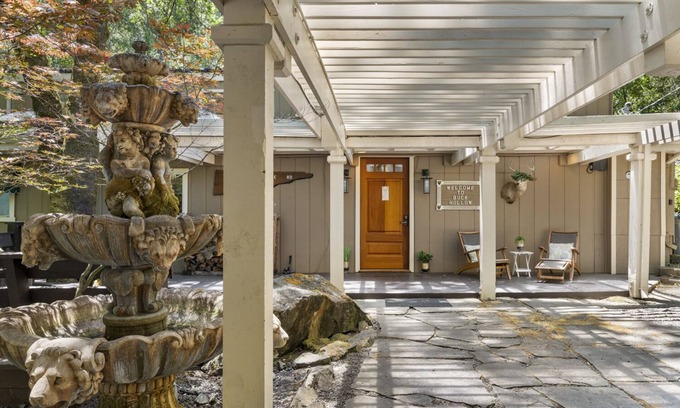 Cazadero House | Tranquil Buck Hollow: Creekside Retreat with Spa & Hot Tub