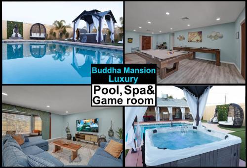 North Las Vegas House | Buddha Mansion Resort: Modern 8BR with Pool & Hot Tub