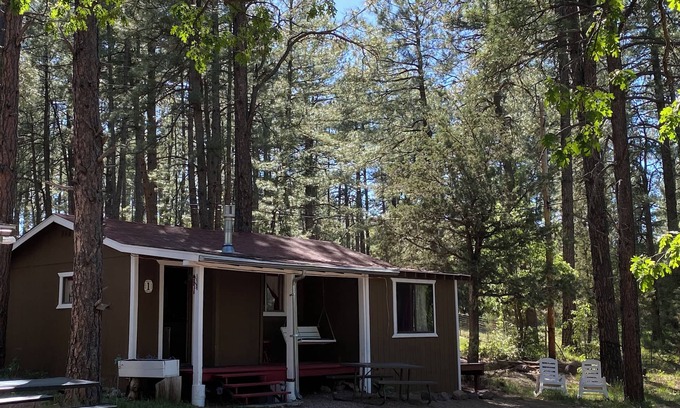 Payson Cabin | Sweetheart Deluxe Cabin: Two-Room Retreat with Jacuzzi