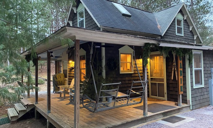 Coloma Cabin | Enchanting Cabin Retreat with Porch and Family Amenities