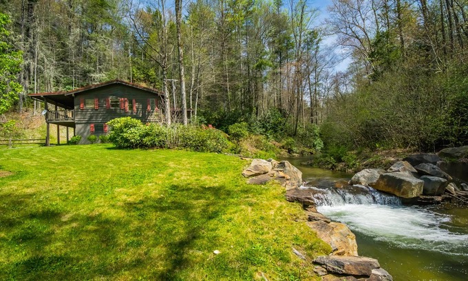 Sapphire Cabin | Secluded Cabin on Trout River with Pool and Forest Views