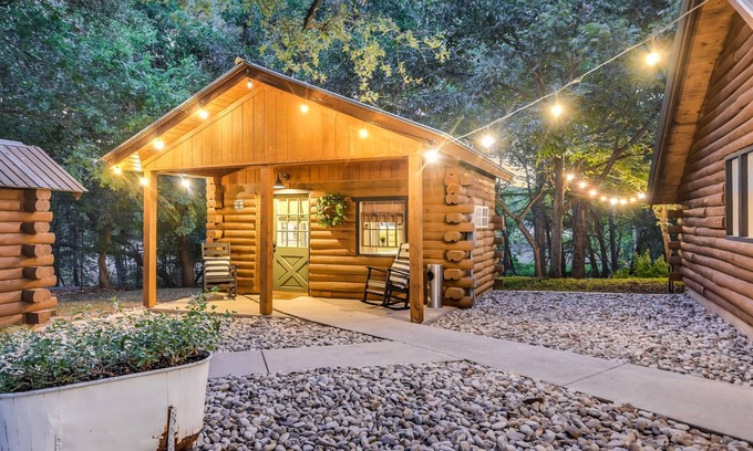 Wimberley Cabin | Guest Rated: 9.8 at Cabins on the Square with Pool & Kitchen