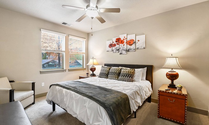 South Jordan Apartment | Inviting Calif-King Suite with Pool and Spa Amenities