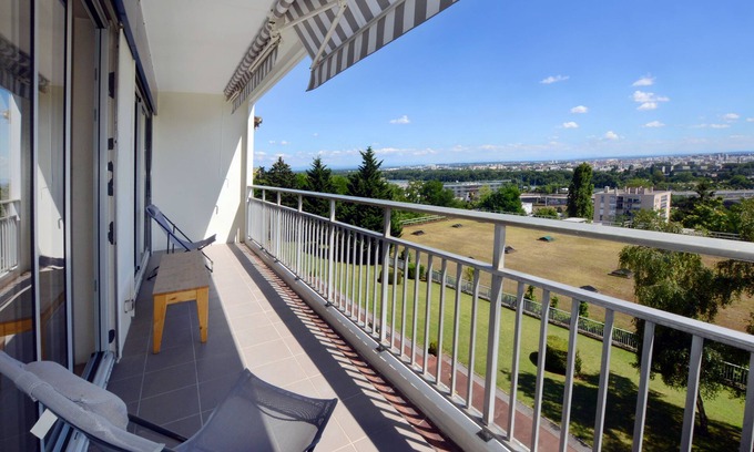 Montessuy Apartment | Discover Caluire: 2 Bedrooms with Pool & Scenic Views
