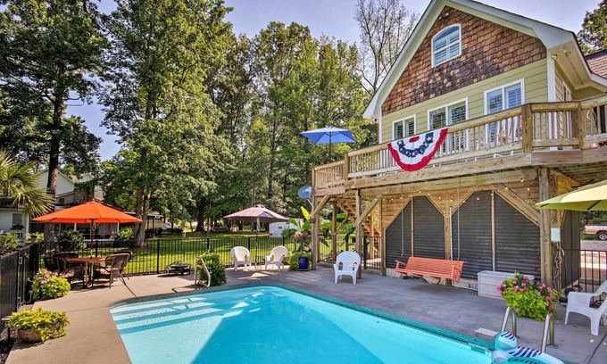 Camden House | Lake Wateree Getaway: Pool, Spa & Boat Dock Access!