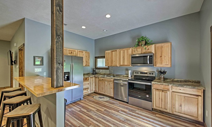 Bloomington Cottage | Relax at Camp Monroe in Bloomington with Scenic Deck Views