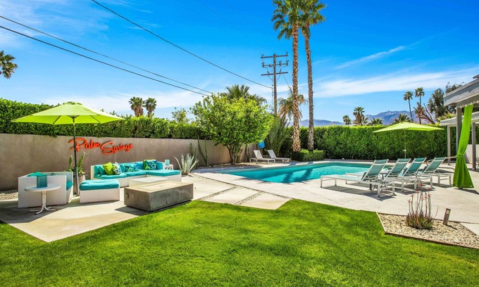Palm Springs House | Unwind at Camp Palm Springs: Modern Retreat with Spa & Pool