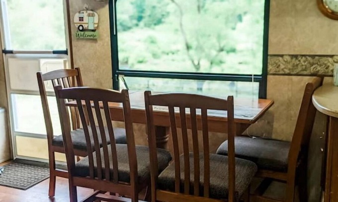 Burks Fork Cabin | Idyllic Camper Retreat with Creek View in Farm Setting