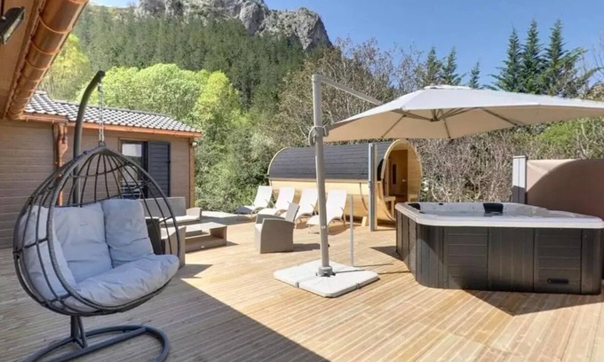 Orpierre Ski Chalet | Experience Camping les Princes d'Orange: Spa & Jacuzzi Retreat