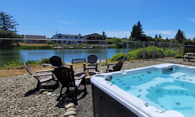 Ocean Shores House | Grand Canal Waterfront Retreat with Private Dock & Hot Tub