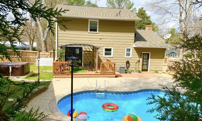 North Raleigh House | Unforgettable Retreat with Pool, Hot Tub & Pet-Friendly Perks