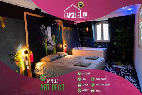 Valenciennes Apartment | Relax at Capsule Art Déco with Jacuzzi & Home Cinema