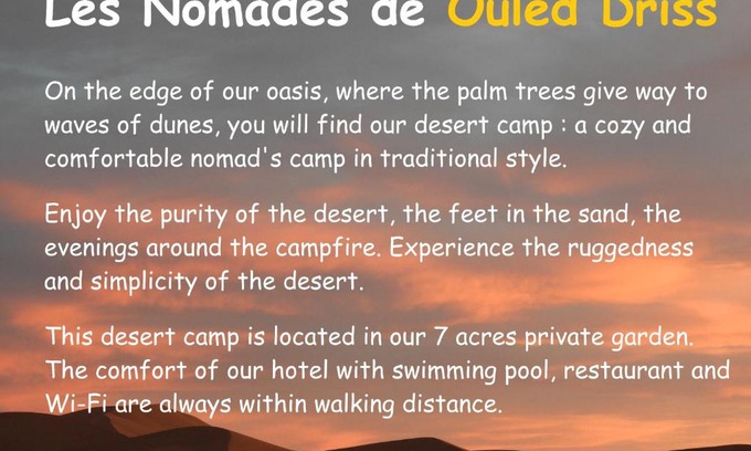 M'Hamid El Ghizlane Other | Explore Carrefour des Nomades - Unique Desert Camp Experience