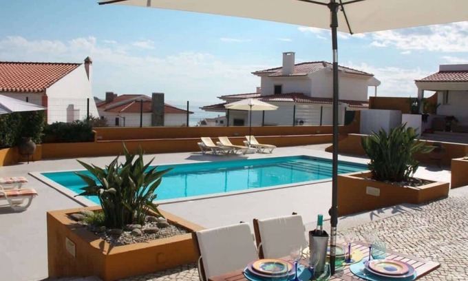 Atalaia House | Tranquil Casa Azul: Poolside with Ocean Views Awaits You