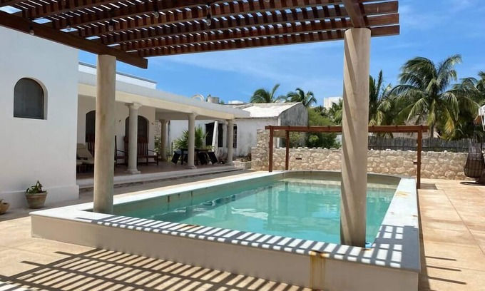 Chicxulub Puerto Villa | Cozy Family Retreat with Private Pool Steps from the Beach