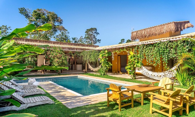 Trancoso House | Casa Manga Rosa Trancoso: A Floral Retreat with Pool Access
