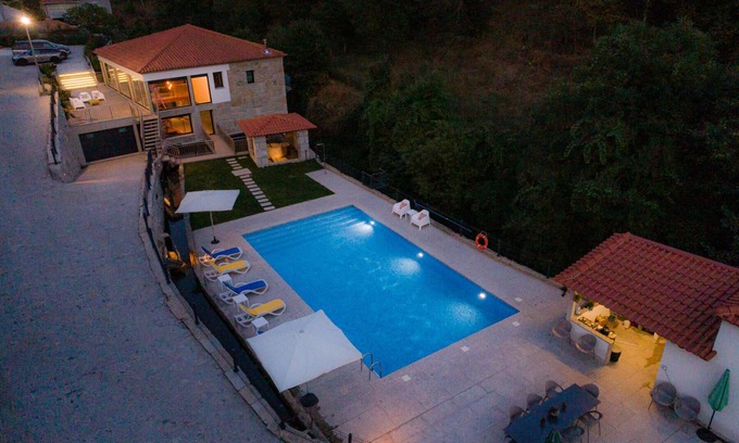 Povoa de Lanhoso House | Elegant Casa Quinta Do Rio: 10/10 with Private Pool & More