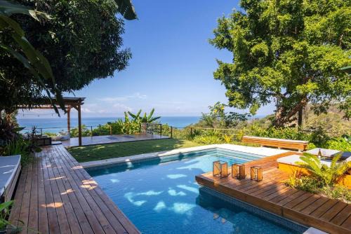 Mal Pais Villa | Casa Ricasunset Ocean View Pool Fiber Optic