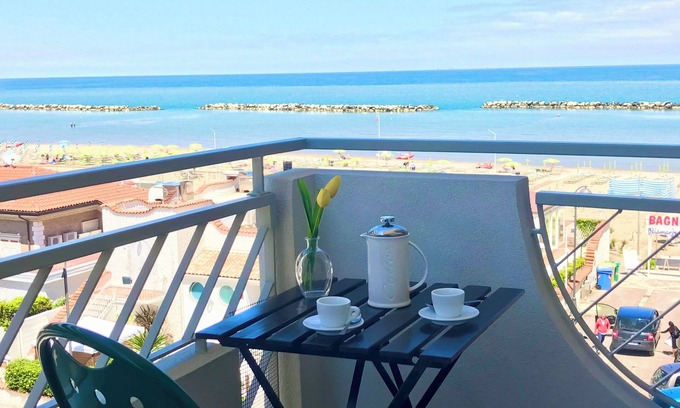 Igea Marina Apartment | Beautiful Casa Stefania Igea Marina with Ocean View & WiFi