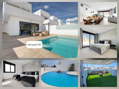 San Pedro del Pinatar Apartment | Inviting CasaBlanca: Private Heated Pool & Ocean View