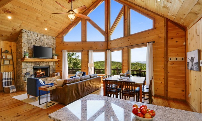 Morganton Cabin | Experience Cascading View Lodge: Mountain Retreat with Hot Tub