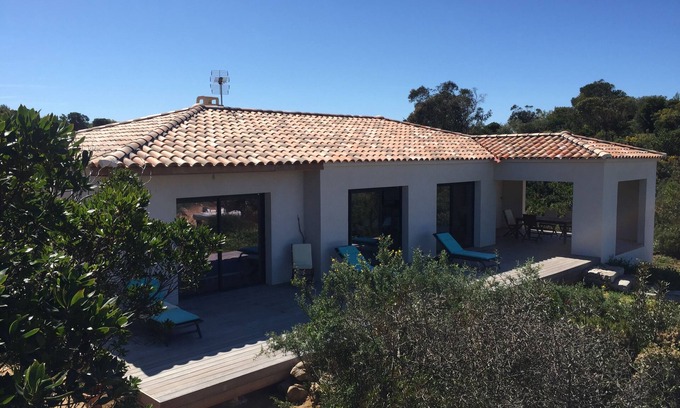Coti-Chiavari Villa | Modern Villa Retreat Near Cala d'Orzu with Spa & Hot Tub